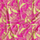 Pink Floral Printed Fabric Material